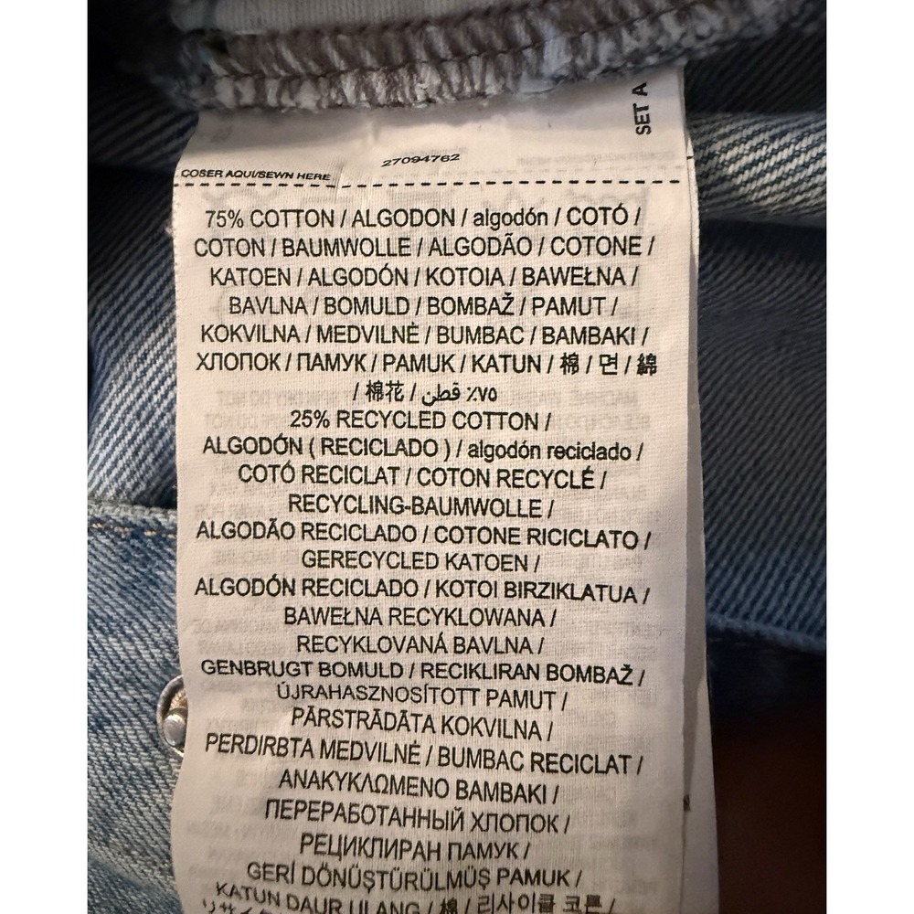 MNG Denim Midi Dress Women Size 2 Light Wash Blue Western Yoke Button Front Long - Picture 8 of 8